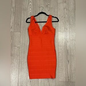 WOW Couture Slimming Burnt Orange Going Out Dress (US size - Small)